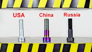 HYDRAULIC PRESS VS THE STRONGEST BOLT USA AND RUSSIA