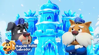 Eps.48 Kastil Es dan Salju yang Ajaib❄️🏰| Seri Baru: Kota Air!🌊| Kartun Anak| Kepala Polisi Labrador
