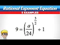 Rational Exponents Equations Algebra