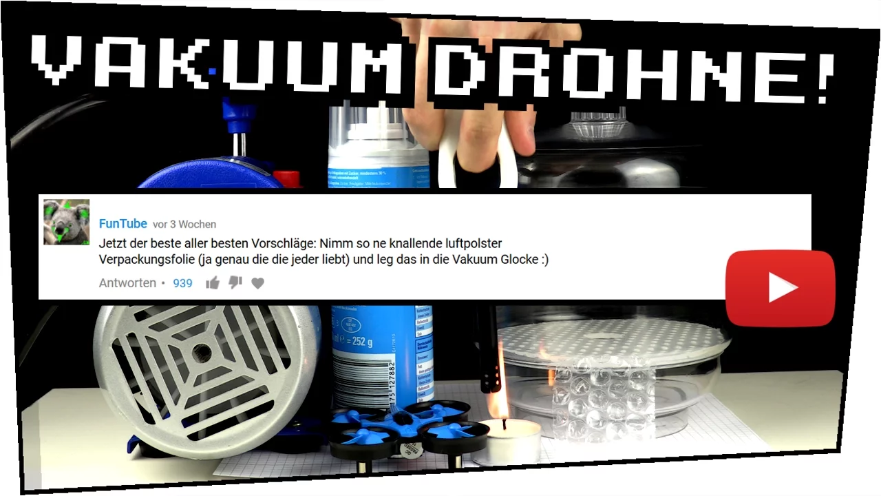 EXPERIMENT / DROHNE im VAKUUM fliegen + der BESTE Vorschlag - Eure Experimente #05
