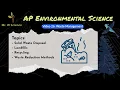 26 Waste Management APES Unit 8 - Aquatic and Terrestrial Pollution