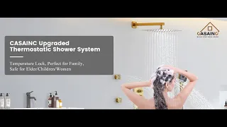 12 Thermostatic Luxury Rainfall Shower System with 6 Body Jets