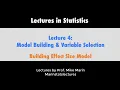 4 3 Model Building and Variable Selection Effect Size Models
