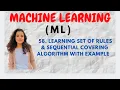 Learning Set Of Rules Sequential Covering Algorithm with Example ML