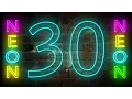 30 sec NEON COUNTDOWN v 548 Timer with sound effects 5 sec voice 4k