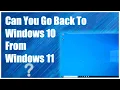 How to Downgrade Windows 11 to Windows 10