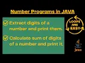 Number Programs in Java Do While Loop to Extract Sum Digits ICSE 9th 10th