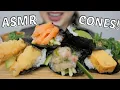 Download Lagu SUSHI CONES *Spicy Salmon, Mega Dynamite, Negitoro, Avocado \u0026 Tamago Cone ASMR No Talking Food Sound