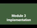 Communities Moving Together - Module 3 Implementation