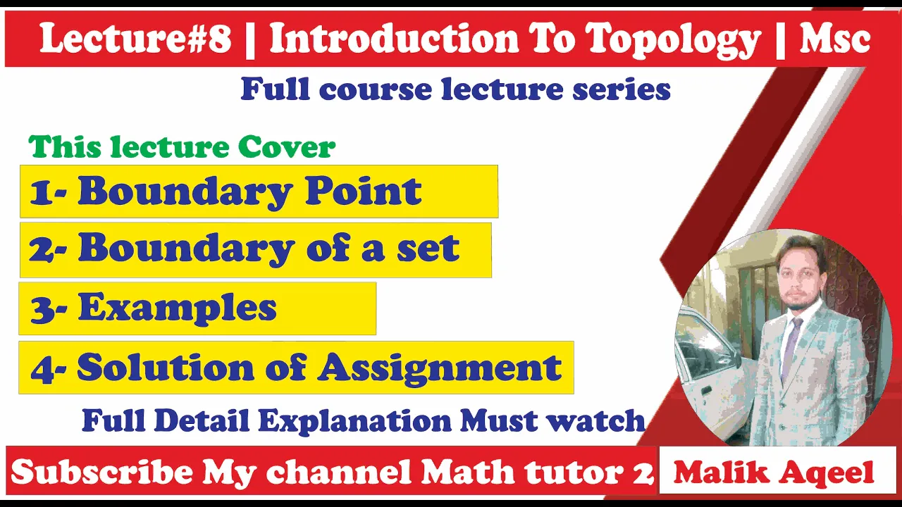 Topology | Topology lecture 8 | Boundary point and Boundary of a set | Math Tutor 2
