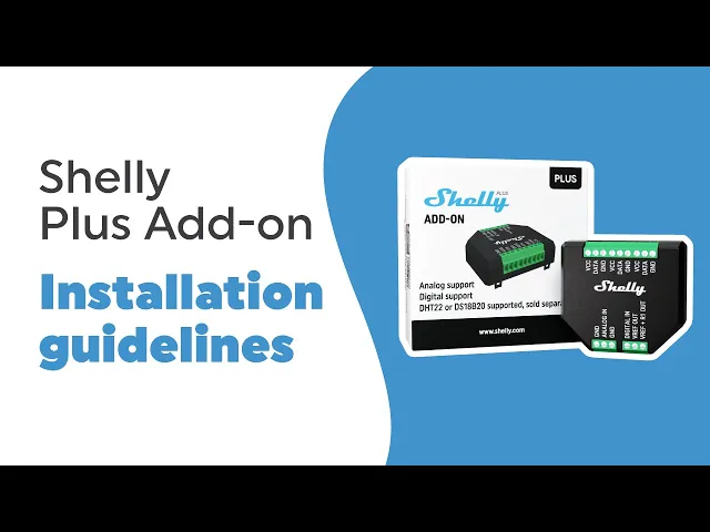 Интерфейс за датчик за температура Shelly Plus Add-on - 266427S, SHELLY, Shelly PLUS Add-on с инструкции за инсталация.