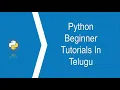 PYTHON TUTORIAL IN TELUGU - Part 3 Python Variables and Data Types Bala TechTuts