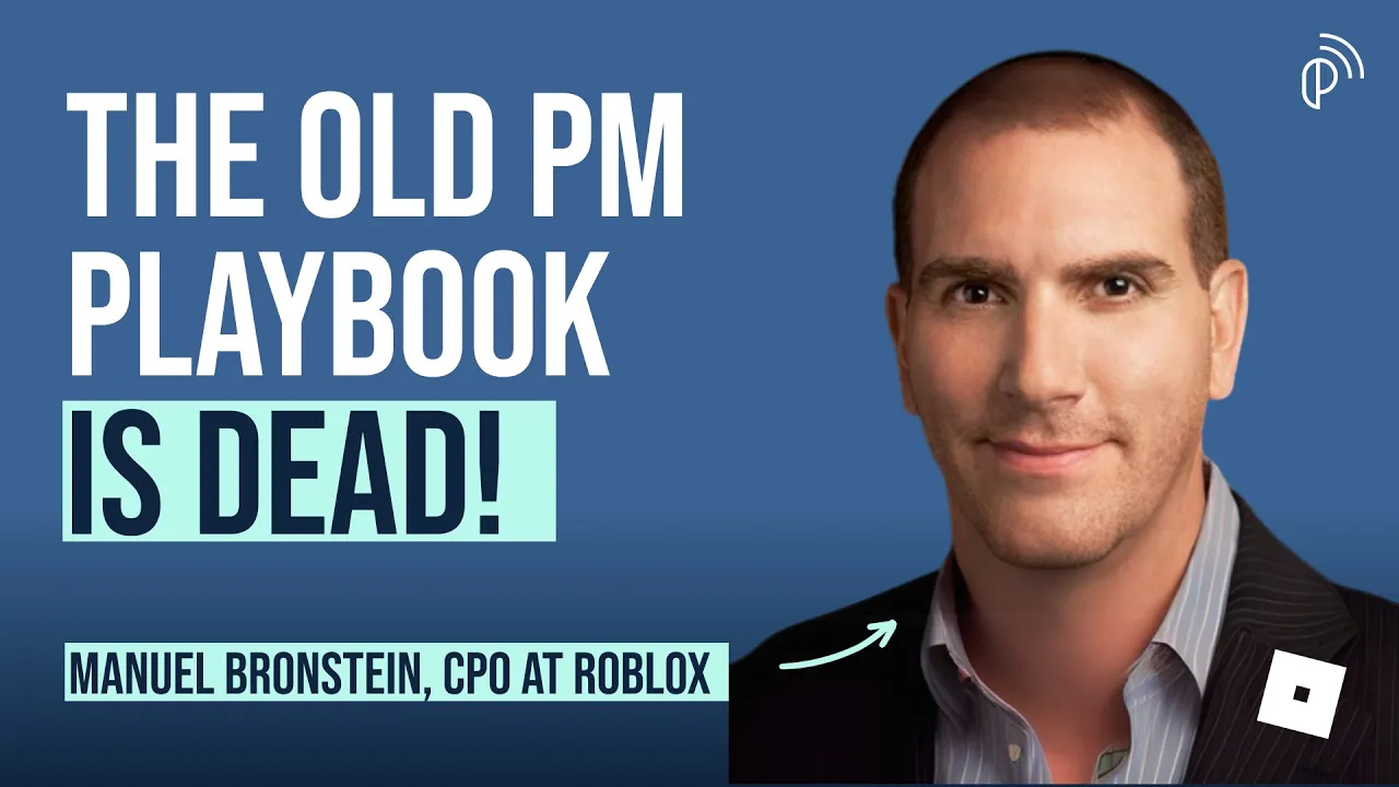 Roblox CPO on 10 Counterintuitive Principles for Building Software Products | Manuel Bronstein | E267 - YouTube thumbnail