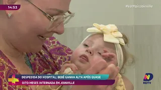 Bebê supera complicações e recebe alta após oito meses no Hospital Infantil