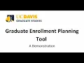 Graduate Enrollment Planning Tool demo
