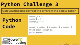 Python challenges level 1 challenge 3