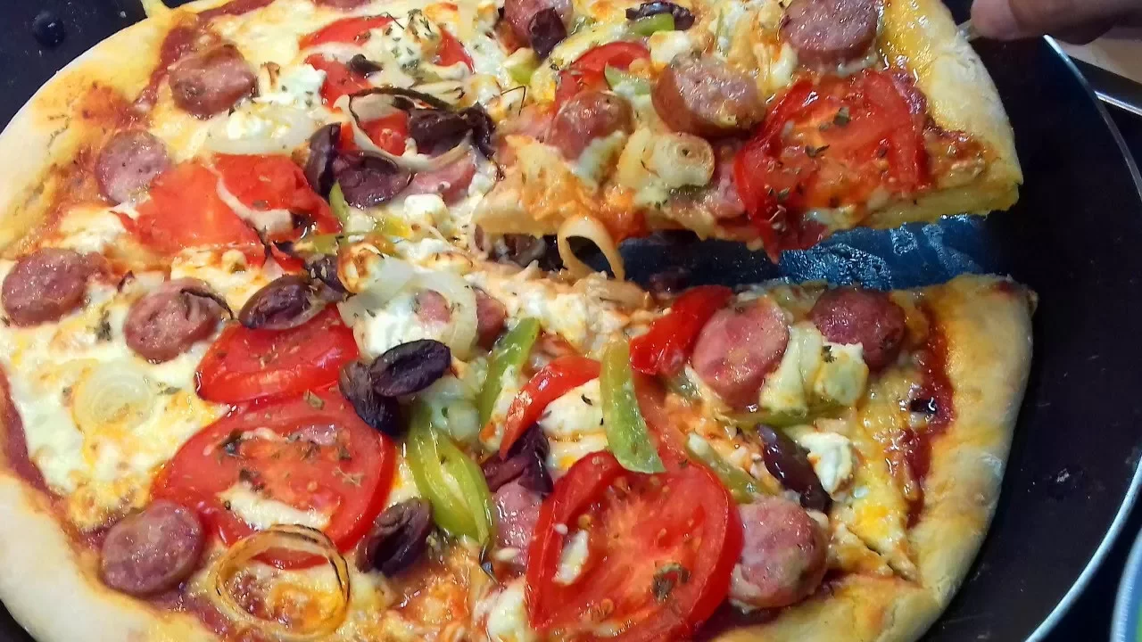 Greek Pizza - Greek Cooking by Katerina