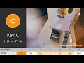 Guitar Backing Track - I iii vi IV V Chord Progression - Key C