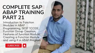 21 Introduction to Function Modules in ABAP SE37 TCODE Function Group FM Creation