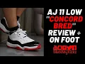 Air Jordan Retro 11 Low Concord Bred Review On Foot AV2187-160 AJ XI Low Sizing