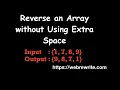 Reverse an Array without Using Extra Memory Space Java Hindi