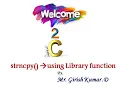 String Copy strncpy C Programming Mr Girish Kumar D