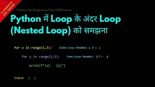 Understanding Loop with in Loop in Python Hindi Lesson 59 Python For Beginners