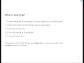 Data Mining the City FA14 Week 9 ML Lecture Part What is learning