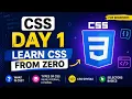 CSS Tutorial for Beginners Day 1 Introduction to CSS Types Syntax Selectors Full Course