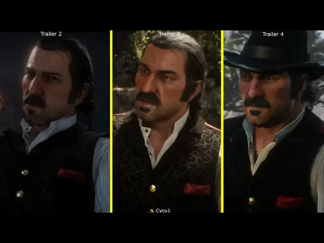 Red Dead Redemption 2 Trailer 1 vs 2 vs 3 vs 4 Early Graphics Comparison
