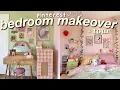 AESTHETIC ROOM MAKEOVER tour painting diy decor pink green theme cozy pinterest inspired