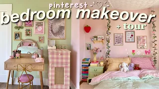 aesthetic room makeover tour painting diy decor pink u0026 green theme cozy pinterest inspired