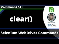 clear Command - Selenium WebDriver