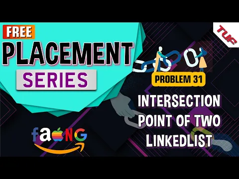 Intersection point of two Linked Lists | Amazon | Microsoft | Brute | Better | Optimal1 | Optimal2 - YouTube thumbnail