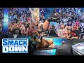 Liv Morgan executes an earth-shattering flying senton on Lacey Evans through a table