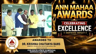 🩺 KRISHNA CHAITANYA FELICITATED FOR EXCELLENCE IN AYURVEDA..! | ANN MAHAA Doctor Awards AP 2026