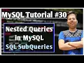 Nested Queries in SQL Subquery in SQL SQL Subqueries