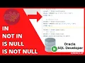 ORACLE SQL TUTORIAL Get specific values in a column IN NOT IN IS NULL IS NOT NULL