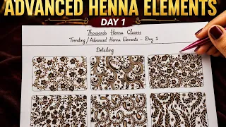 Master These 6 Beautiful Henna Elements | Advanced Mehndi Tutorial – Day 1 /#thouseenshenna 