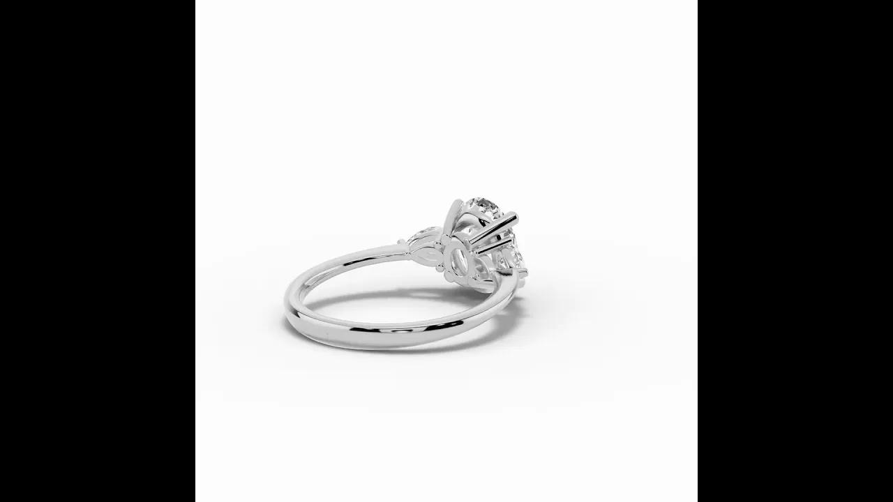 Vionne Oval Three-Stone Engagement Ring