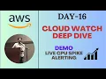 Day-16 AWS CLOUD WATCH DEEP DIVE DEMO - LIVE EC2 CPU ALERTING THROUGH SNS