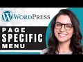 How to Create a Page Specific Menu in WordPress WordPress Tutorial 2025