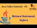Return Statement in java
