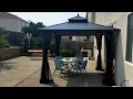Easy Metal Gazebo assembly installation and setup tips 3 of 3 Hampton Bay Holden 10x10