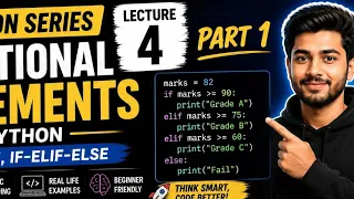 Python Tutorial Part 1 Conditional Statements in Python if if-else Hindi
