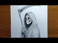 How To Draw Grim Reaper Step By Step Halloween Stuff Drawing Tutorial