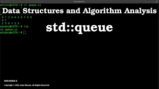The std queue container adapter