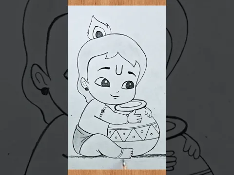 janmashtami special krishna outline drawing #janmashtami #shorts #krishna #god