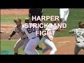 Bryce Harper and Hunter Strickland throw punches at each other a breakdown