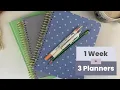 One week in 3 different planners plan with me